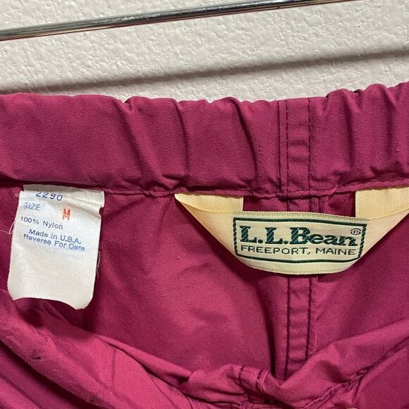 Vintage L.L. Bean Full Side‎ Zip Nylon Wind Pants Magenta Size M USA Y2K Hiking - Picture 2 of 11